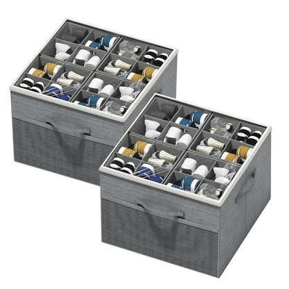 Home Collection Pack of 2 Foldable Shoe Organizer for Closet