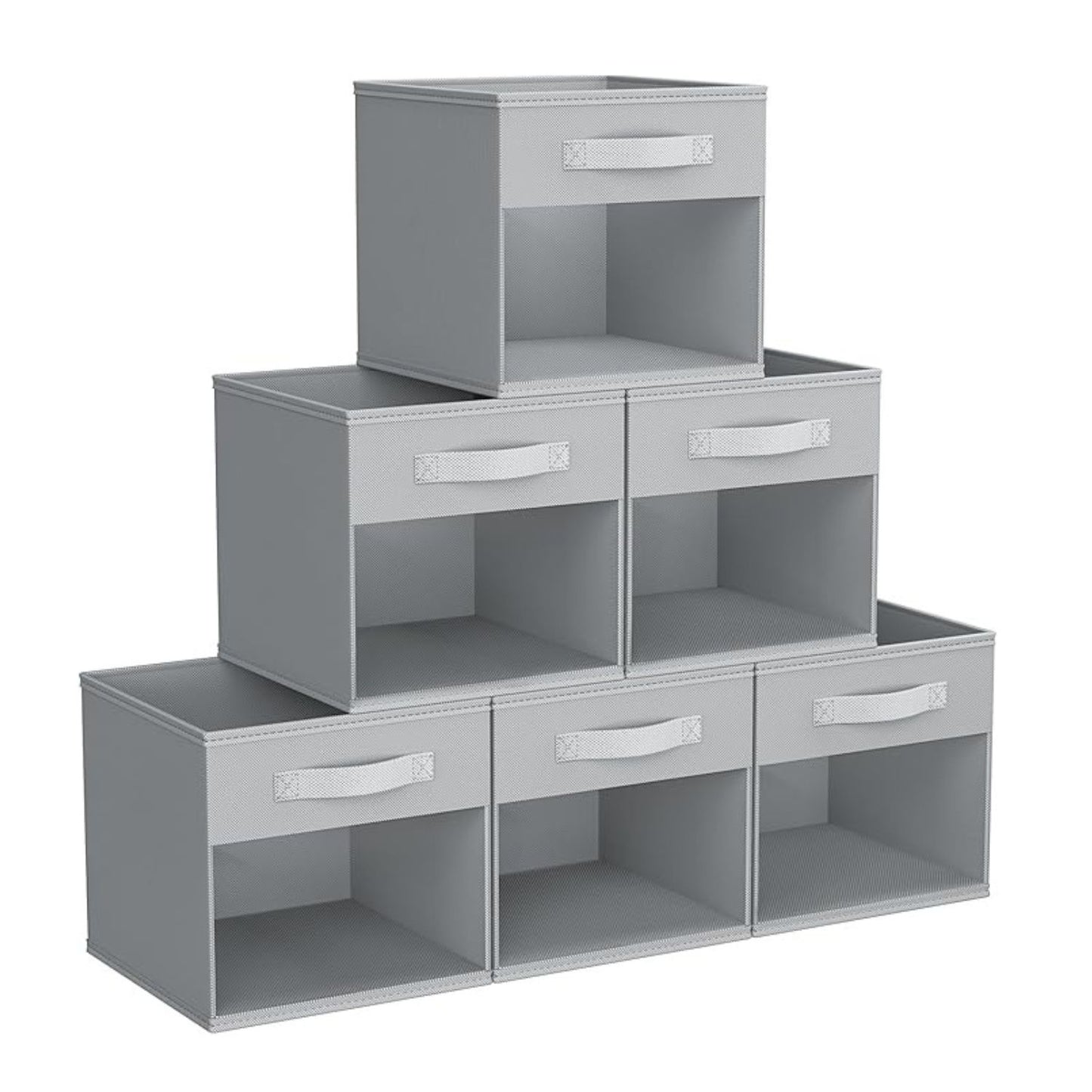 Home Collection Pack of 6 Cube Storage Bins with Window