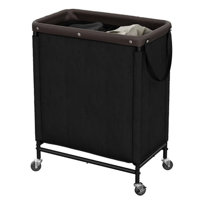 Home Collection 2 Section Rolling Laundry Hamper with Wheels 100L