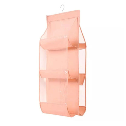 Home Collection 6 Pocket Hanging Handbag Organizer Closet Purse Bag Storage Holder
