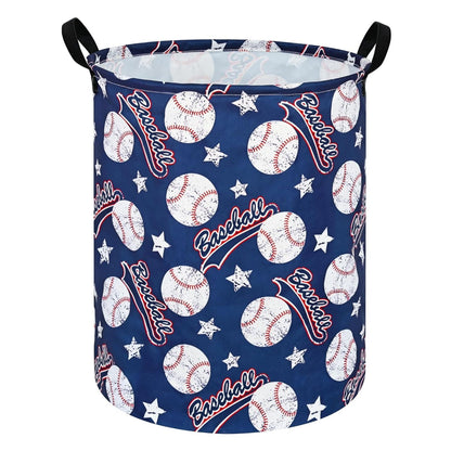 Home Collection Round Laundry Hamper Fabric Storage Basket with Handles
