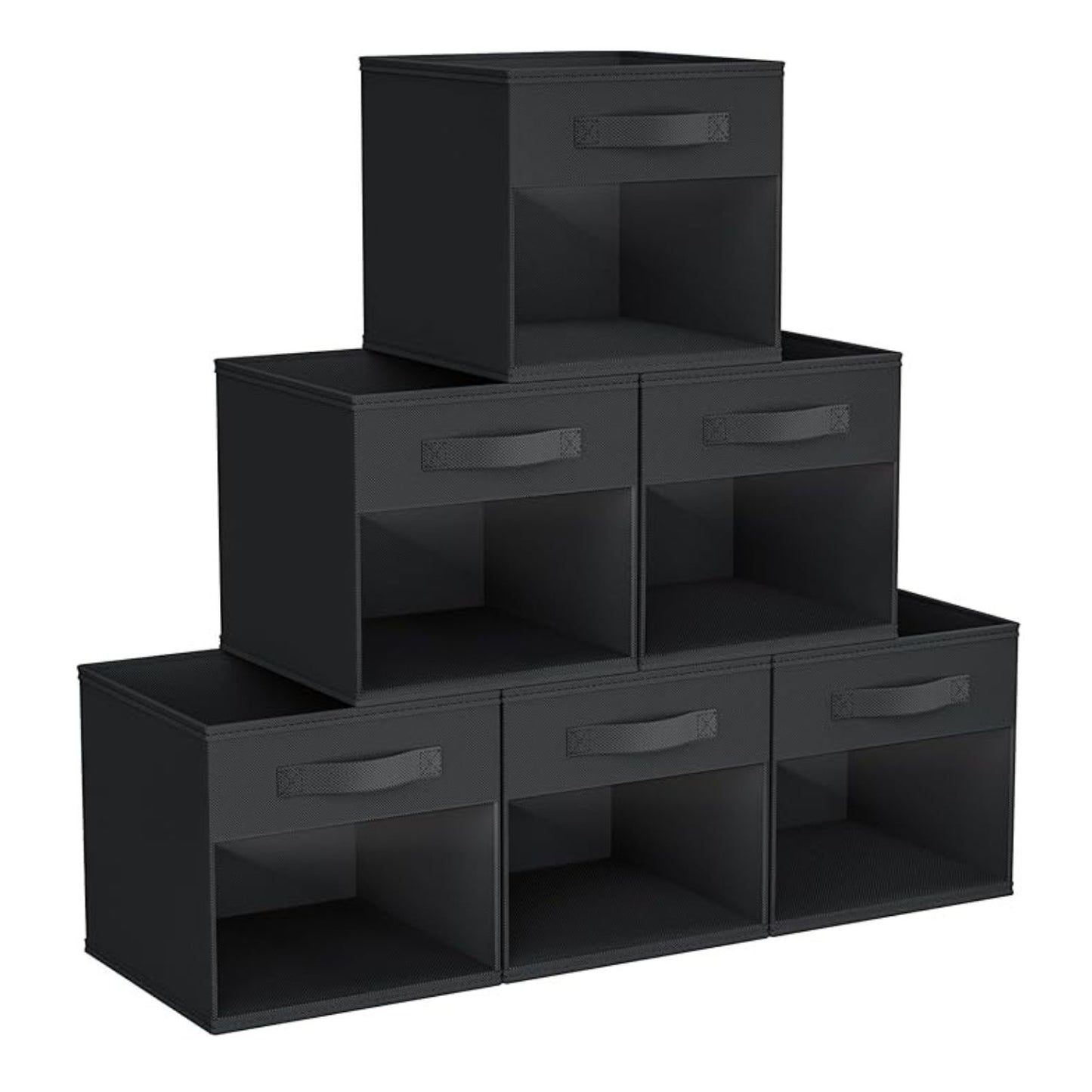 Home Collection Pack of 6 Cube Storage Bins with Window