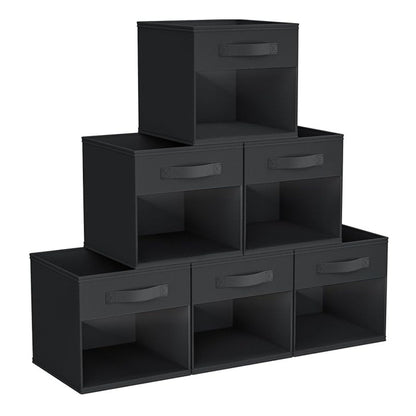 Home Collection Pack of 6 Cube Storage Bins with Window