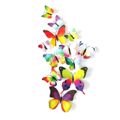 Home Collection Pack of 12 3D Butterfly Wall Stickers PVC Decals Art Mural