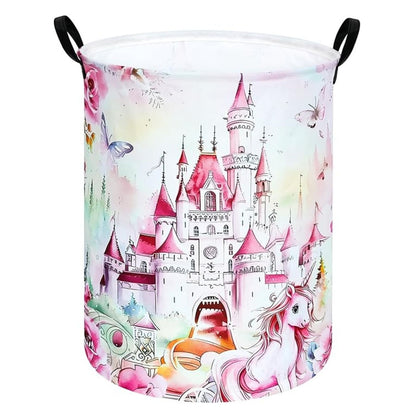 Home Collection Round Laundry Hamper Fabric Storage Basket with Handles