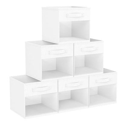 Home Collection Pack of 6 Cube Storage Bins with Window