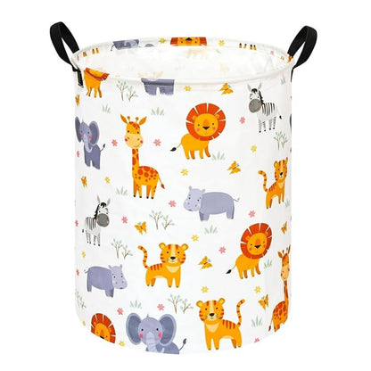 Home Collection Round Laundry Hamper Fabric Storage Basket with Handles