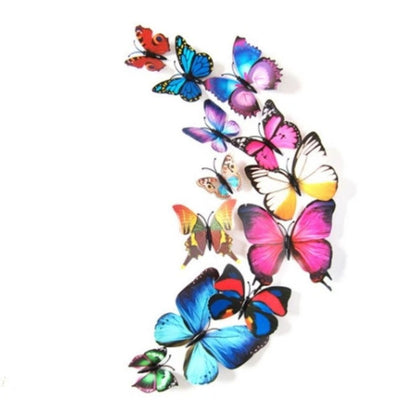 Home Collection Pack of 12 3D Butterfly Wall Stickers PVC Decals Art Mural