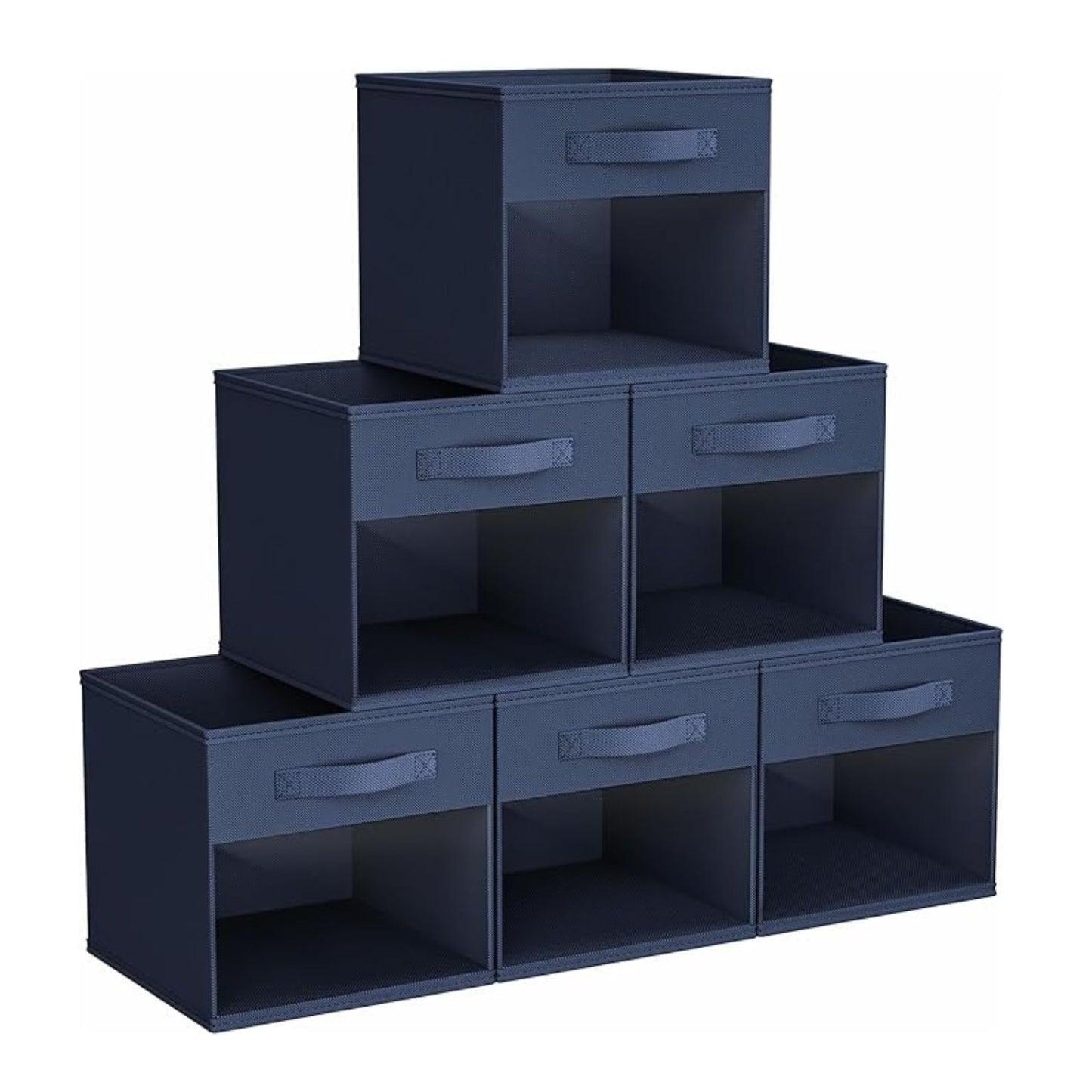 Home Collection Pack of 6 Cube Storage Bins with Window