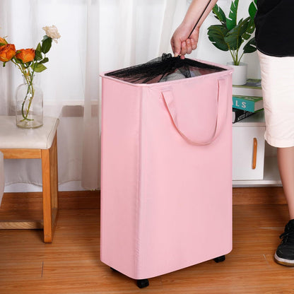 Home Collection 75L Slim Rolling Laundry Hamper with Wheels for Clothes