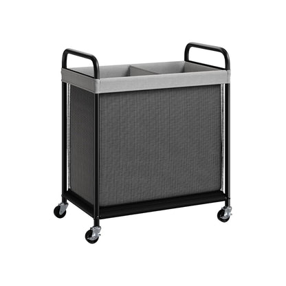 Home Collection Rolling Laundry Sorter Hamper with Wheels and Removable Liner Bags