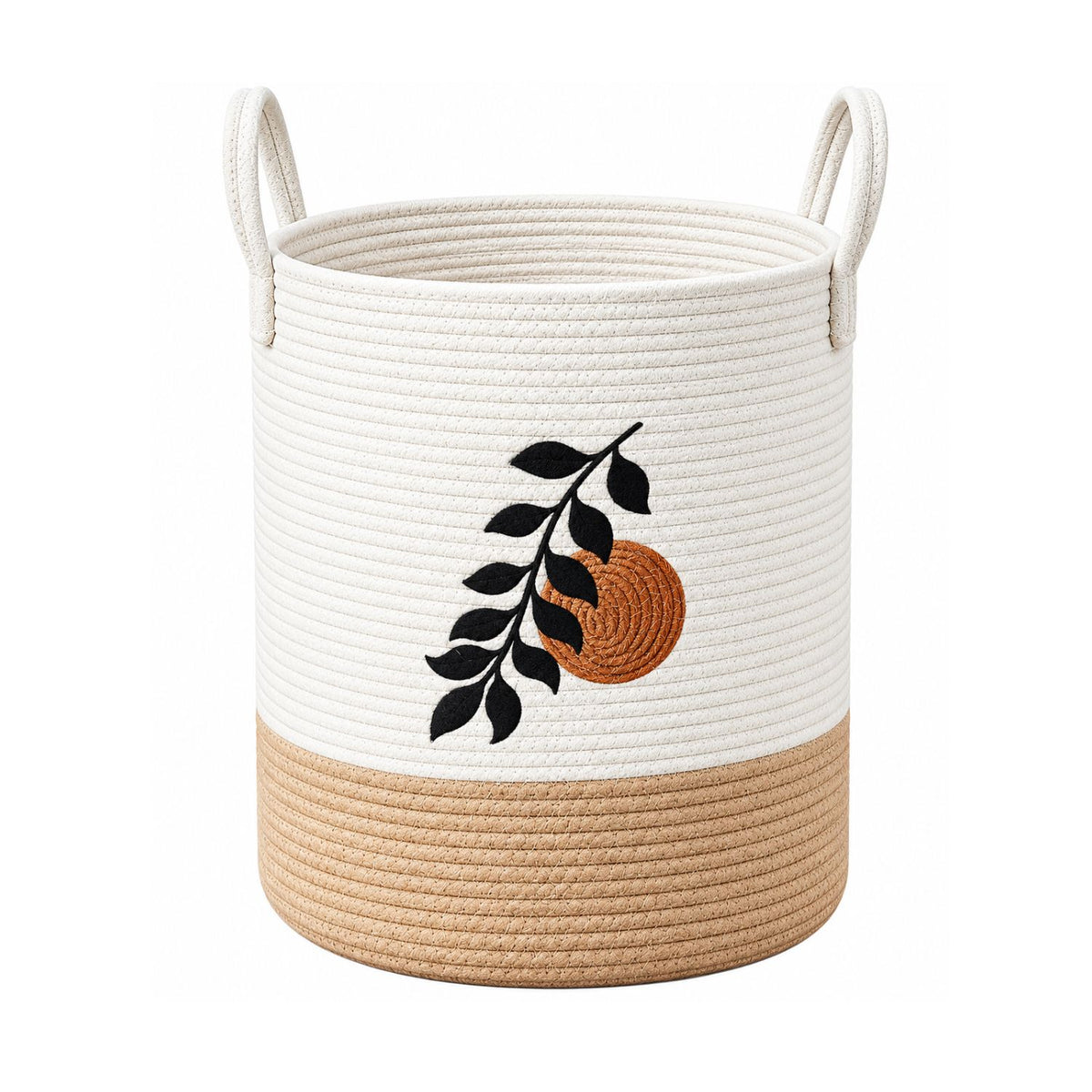 Home Collection Cotton Rope Laundry Hamper with Handles 14x18-Inch
