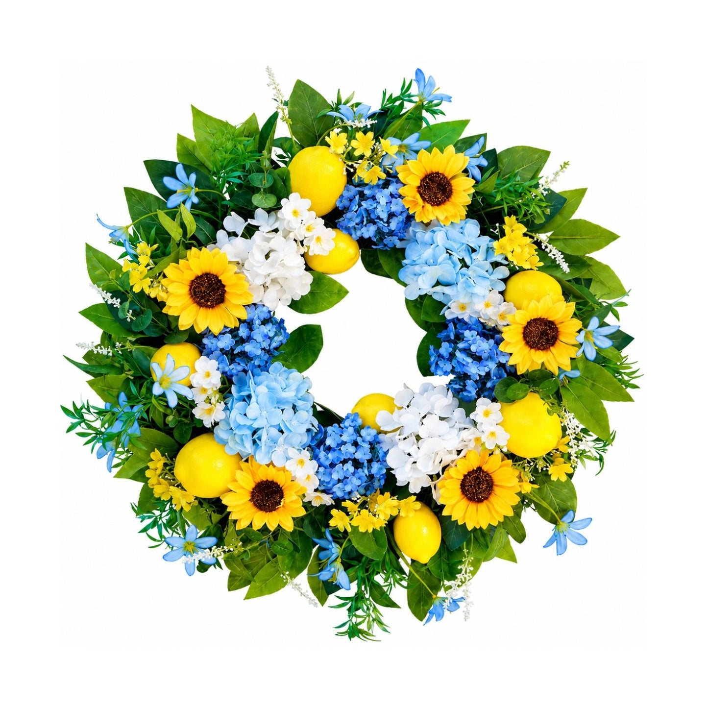 Home Collection Handcrafted Summer Wreath for Front Door 24-Inch