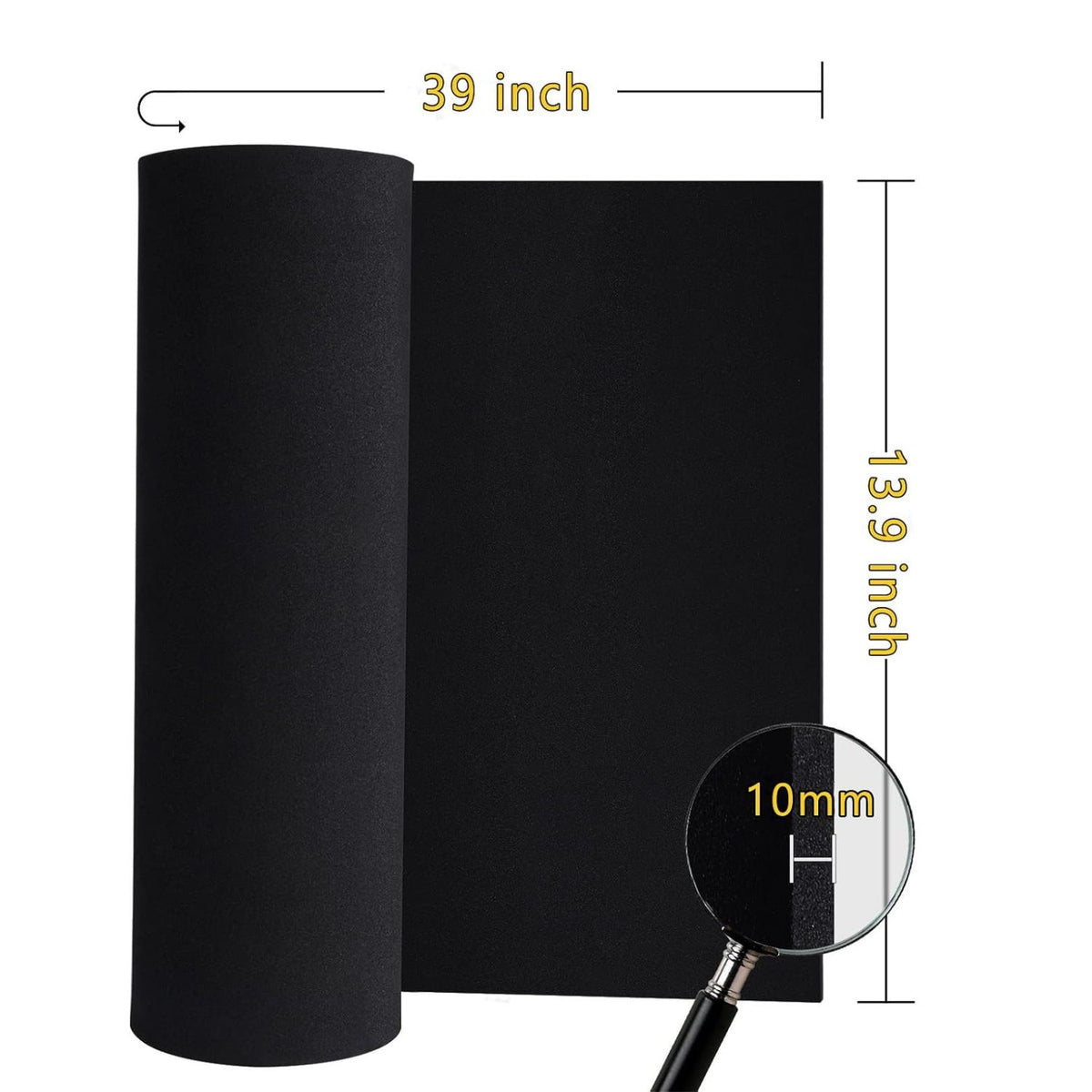 Home Collection 10mm Black EVA Foam Sheet Roll 13.9" x 39"
