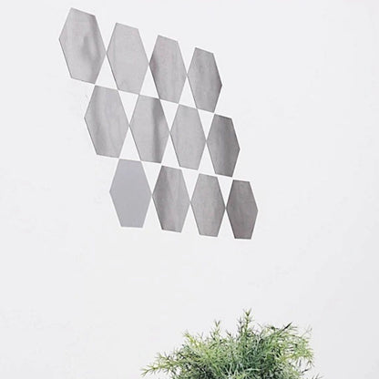 Home Collection 12Pcs Hexagon Acrylic Mirror Wall Decals