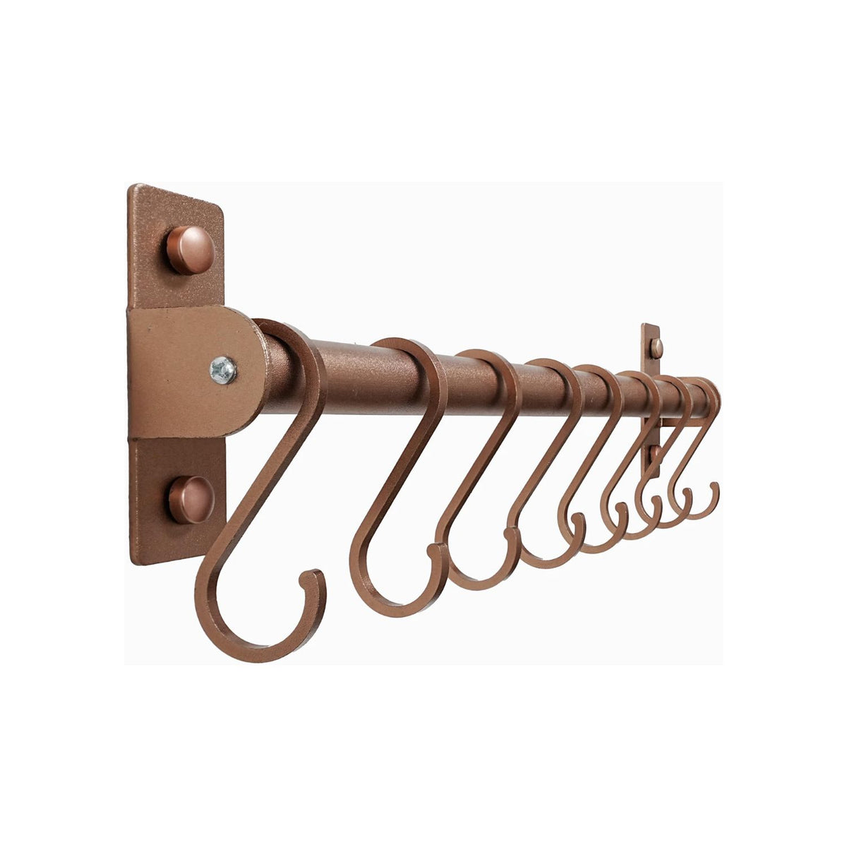 Home Collection Wall Mounted Kitchen Utensil Rail with 8 Hanging Hooks