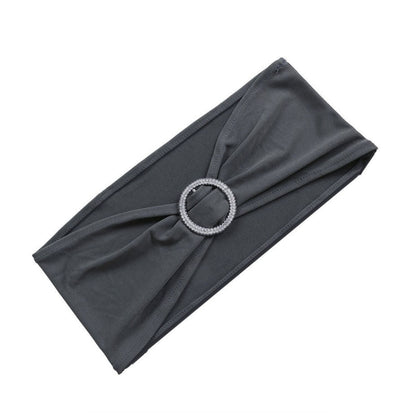 Home Collection 5Pcs Spandex Stretch Chair Sashes with Silver Diamond Ring Buckle