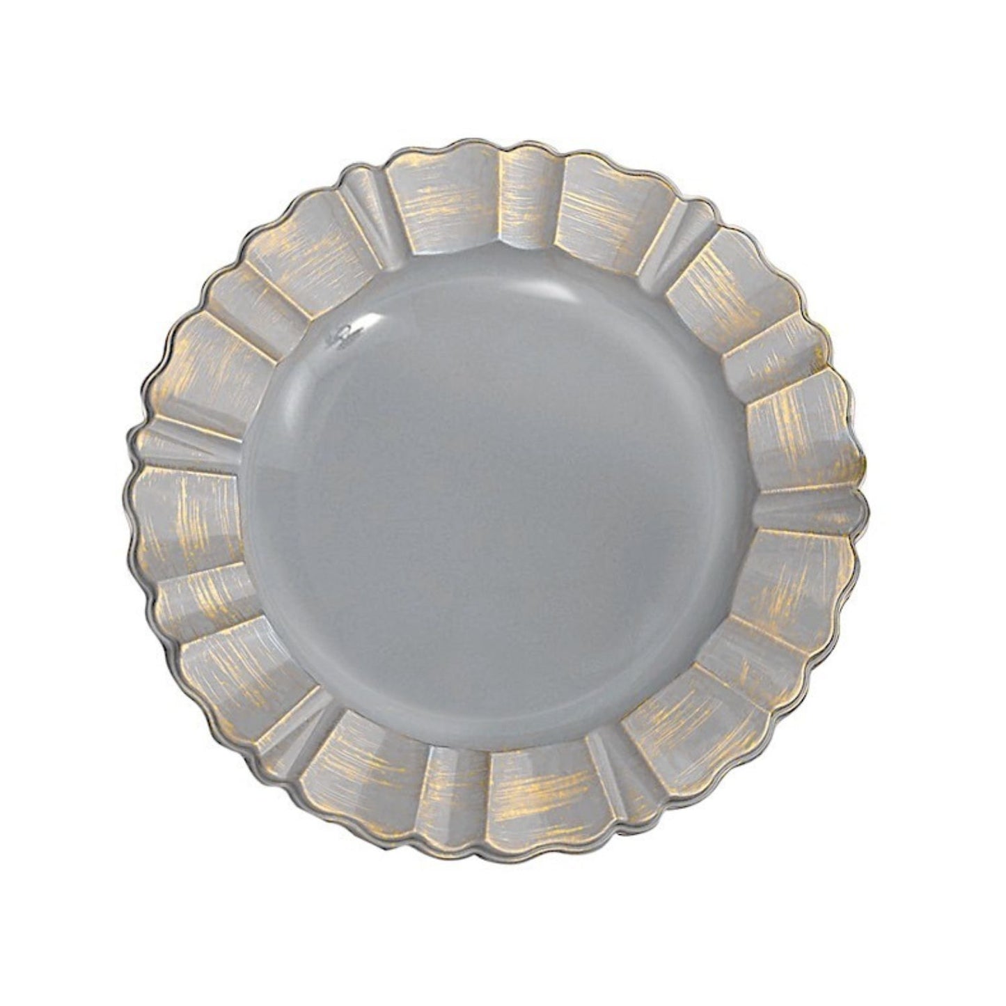 Home Collection 6-Pack Round Scalloped Trim Charger Plates 13"