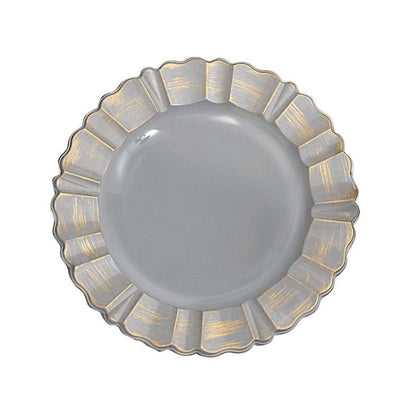 Home Collection 6-Pack Round Scalloped Trim Charger Plates 13"
