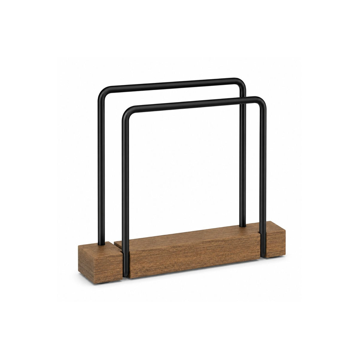 Home Collection Iron and Rustic Wood Standing Napkin Holder for Table and Countertop