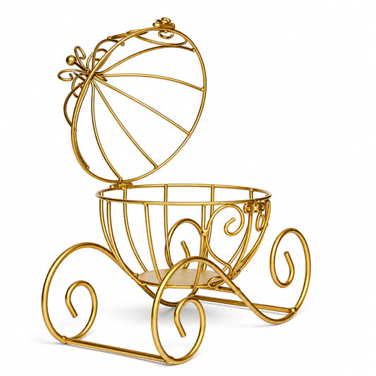 Home Collection Cinderella Gold Coach Plant Stand Centerpiece