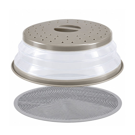 Home Collection Multipurpose 2-in-1 Microwave Splatter Cover and Silicone Mat