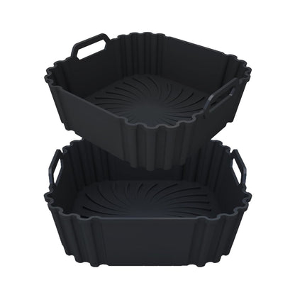 Home Collection Pack of 2 8.5-Inch Reusable Silicone Air Fryer Liners for 5–6.5QT