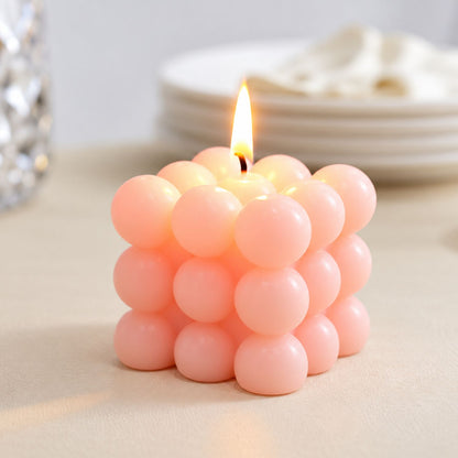 Home Collection Pack of 2 Bubble Cube Unscented Paraffin Wax Candles