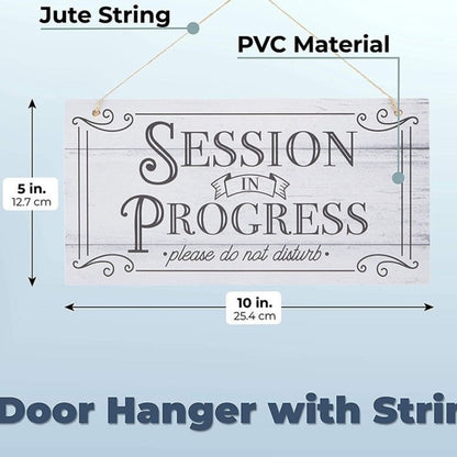 Home Collection In Session Door Sign for Therapists 5"x10" White