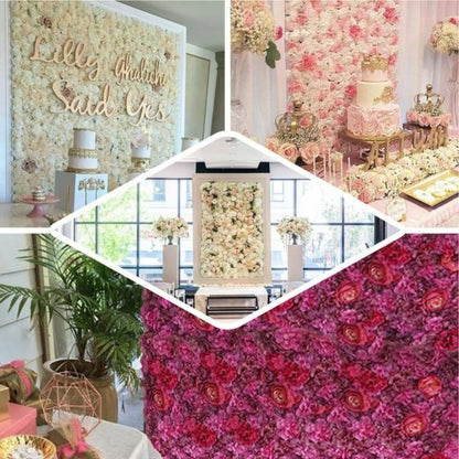 Home Collection Pack of 4 Silk Rose Flower Wall Panels