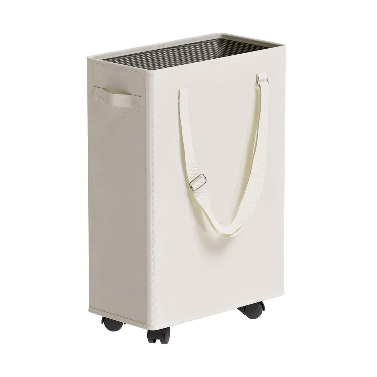 Home Collection 45L Slim Rolling Laundry Hamper with Wheels and Adjustable Handles