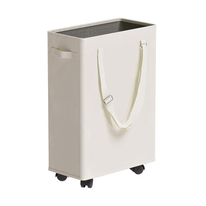 Home Collection 45L Slim Rolling Laundry Hamper with Wheels and Adjustable Handles