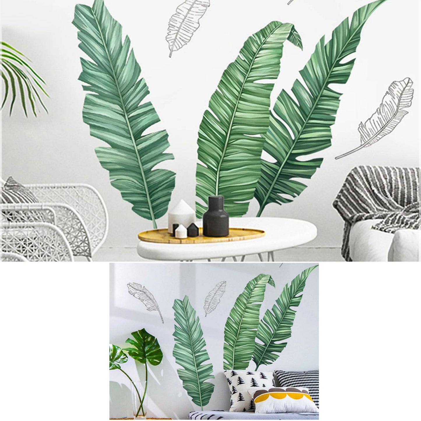 Home Collection Tropical Banana Leaves Wall Stickers