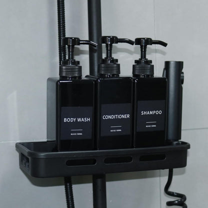 Home Collection Pack of 3 Shampoo Conditioner and Body Wash Pump Dispenser Set 16.9 Oz