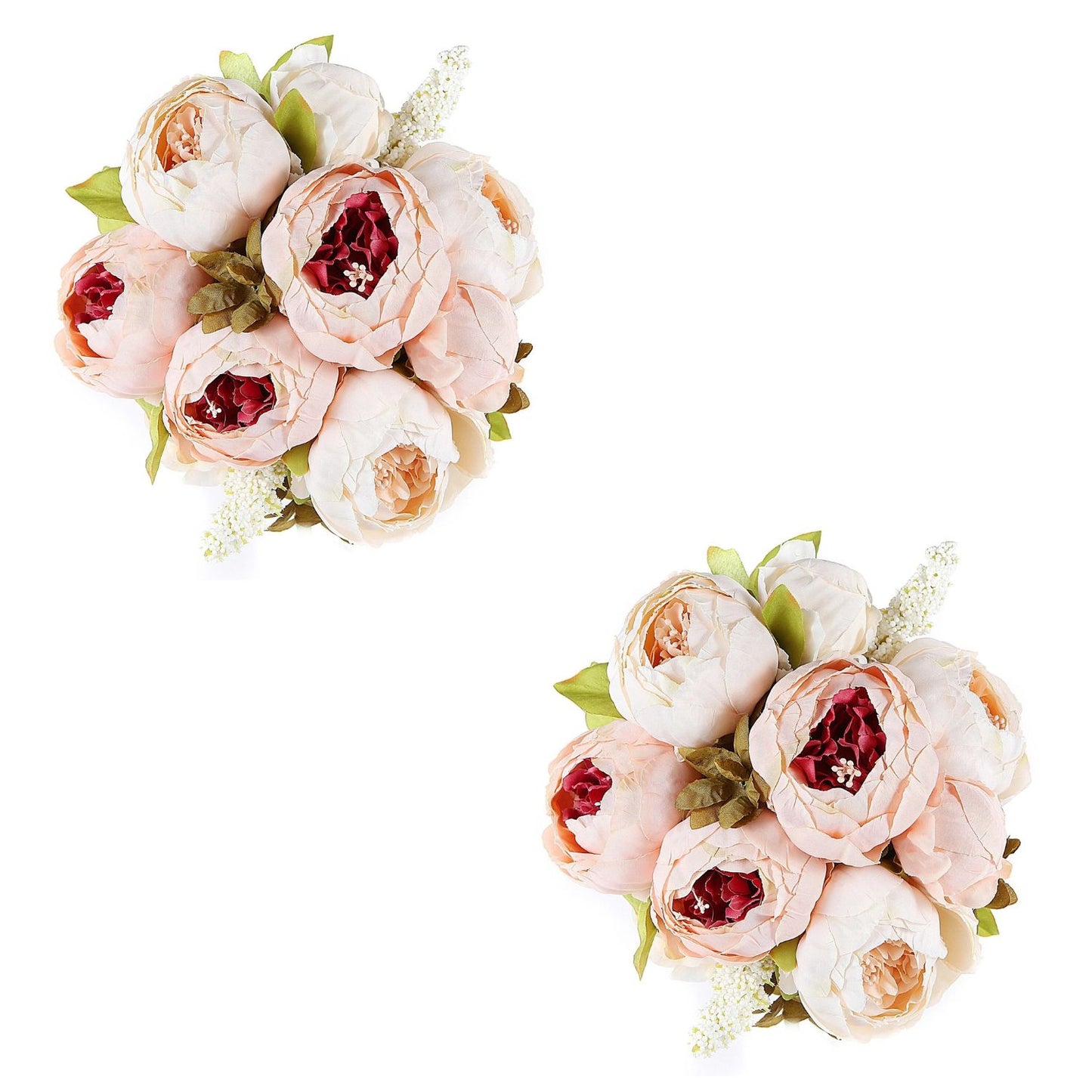 Home Collection Artificial Peony Silk Flower Bouquet Peach