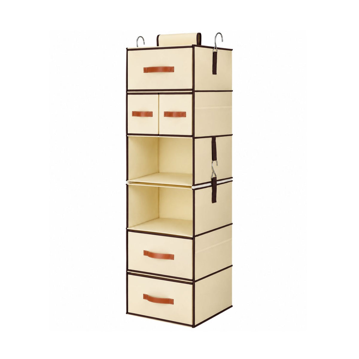 Home Collection 6-Shelf Hanging Closet Organizer with 5 Removable Drawers and Side Pockets