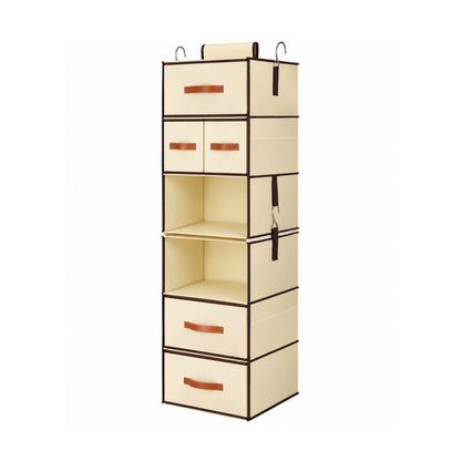 Home Collection 6-Shelf Hanging Closet Organizer with 5 Removable Drawers and Side Pockets