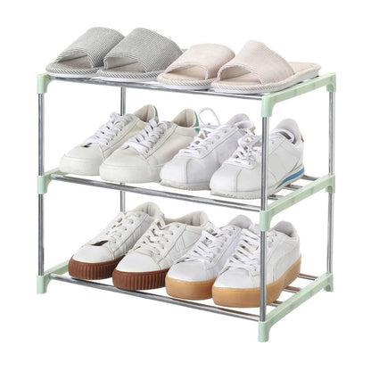 Home Collection 3-Tier Stackable Small Shoe Rack Black