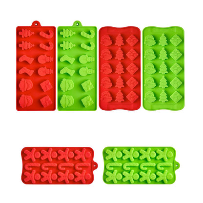 Home Collection Pack of 6 Christmas Silicone Molds for Chocolate Candy Gummies and Wax Melts