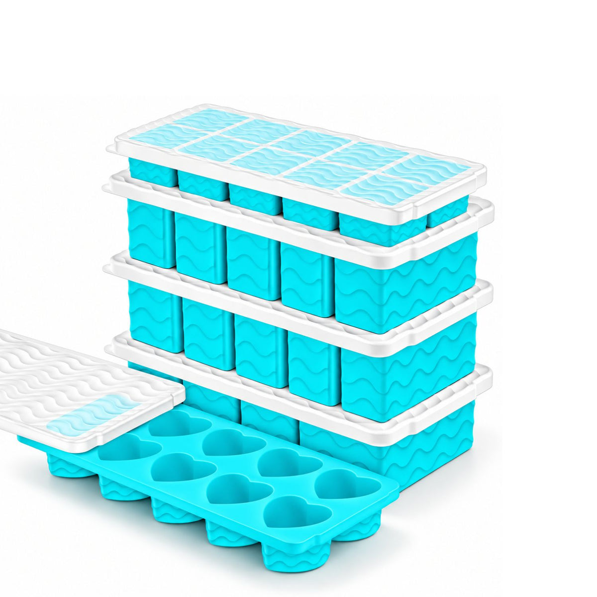 Home Collection Pack of 5 Silicone Freezer Food Molds with Steel Rim