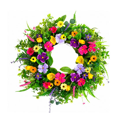 Home Collection Handcrafted Summer Wreath for Front Door 24-Inch