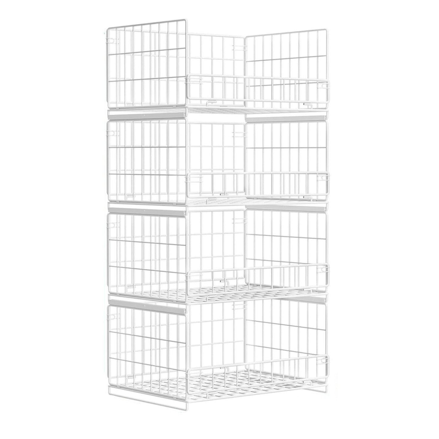 Home Collection 4-Tier Stackable Closet Organizer Shelves