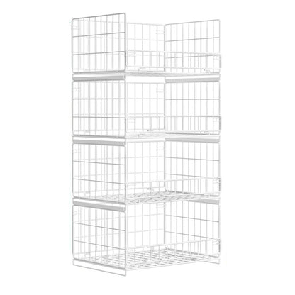 Home Collection 4-Tier Stackable Closet Organizer Shelves