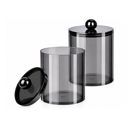 Home Collection Acrylic Cotton Ball Holder Jar with Lid Bathroom Vanity Organizer