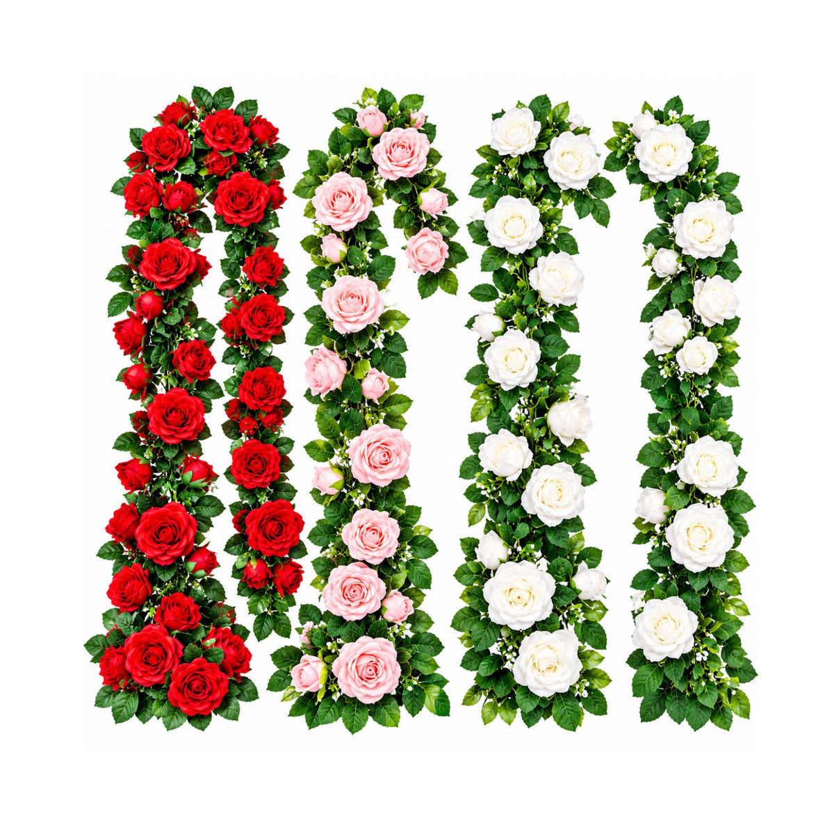 Home Collection Artificial Rose Vine Garland 7.5 Ft Hanging Silk Rose Ivy
