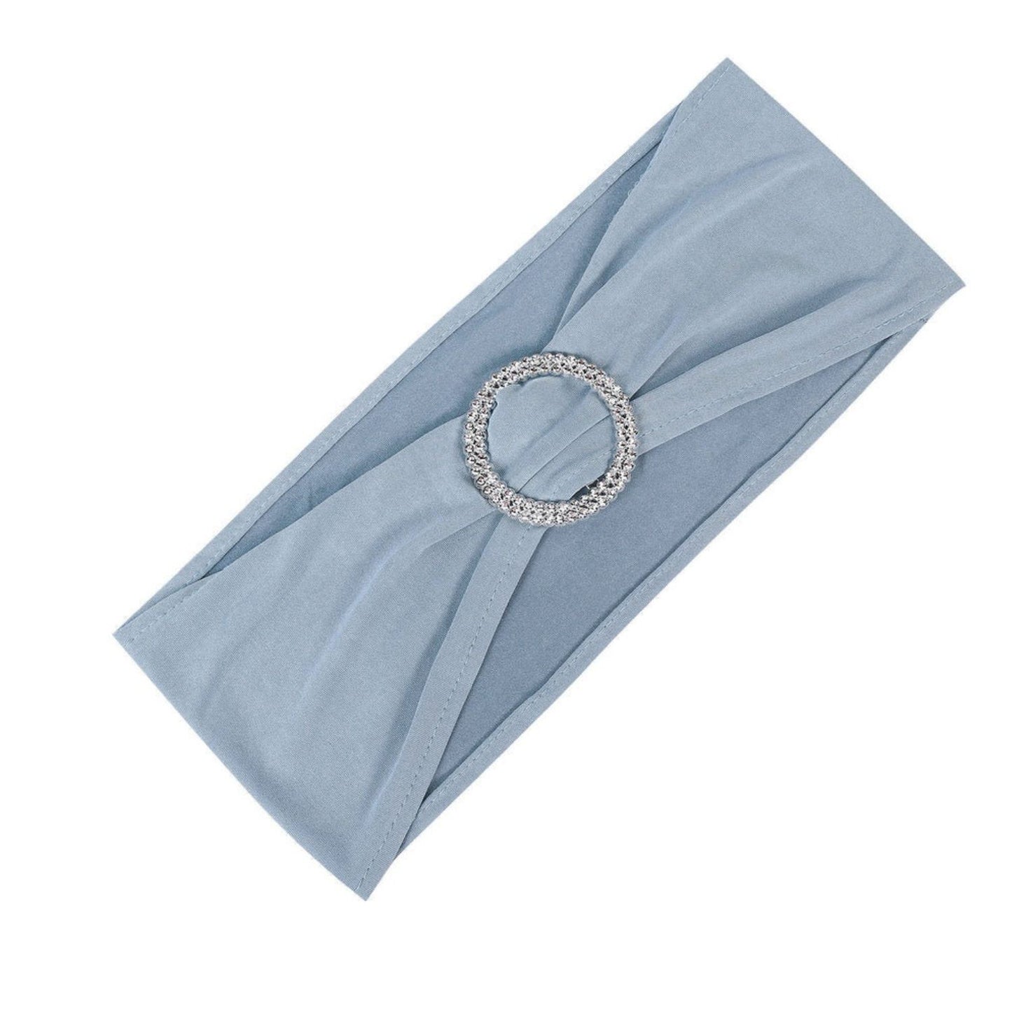 Home Collection 5Pcs Spandex Stretch Chair Sashes with Silver Diamond Ring Buckle