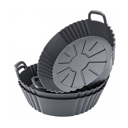 Home Collection Pack of 3 Round Silicone Air Fryer Liners for 4–5.3QT Air Fryers
