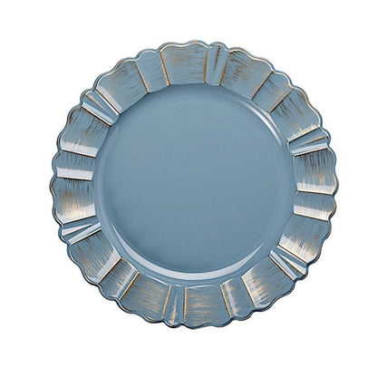 Home Collection 6-Pack Round Scalloped Trim Charger Plates 13"