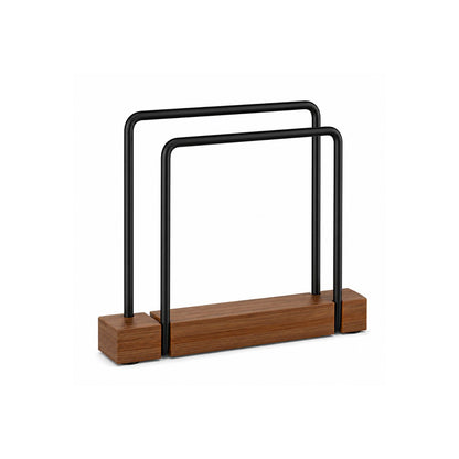 Home Collection Iron and Rustic Wood Standing Napkin Holder for Table and Countertop