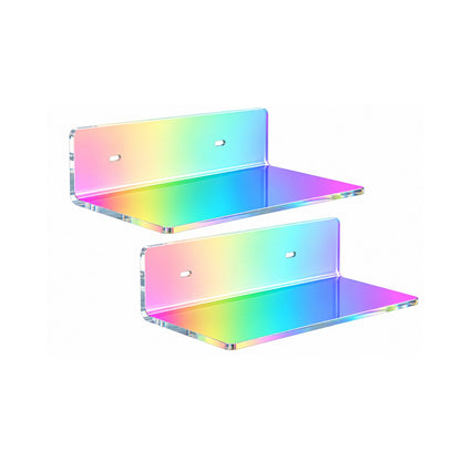 Home Collection Pack of 2 6-Inch Acrylic Floating Wall Shelves for Figures, Plants and Décor